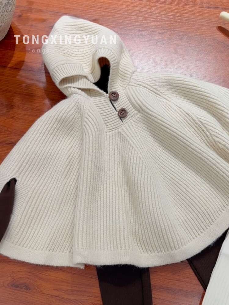 Estrella infantil coreana ropa infantil suéter primavera y otoño ropa nueva niñas tejer capas con capuzas chaqueta