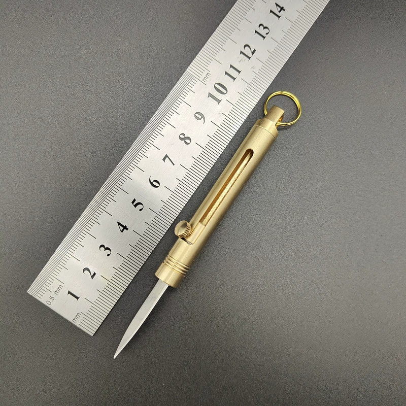 Brass pocket knife, tools set, handheld travel pendant