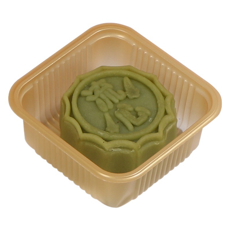 Bandeja de pastel de Luna Dorada transparente bandeja de embalaje crujiente de yema de huevo descubierta de plástico Festival de medio otoño amplia bandeja de pastelería occidental para hornear helados