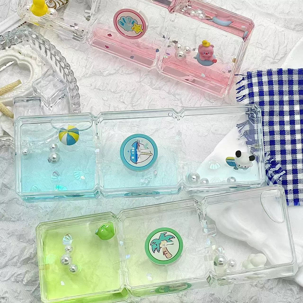 Акриловые креативные жидкостные песочные настольные украшения, антистресс, милый зеленый панда, настольный декор, таймер