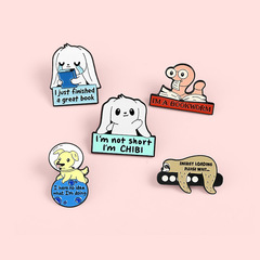 2021新款慵懶可愛卡通寵物狗狗 小蛇 合金胸針 徽章 配飾廠家批發