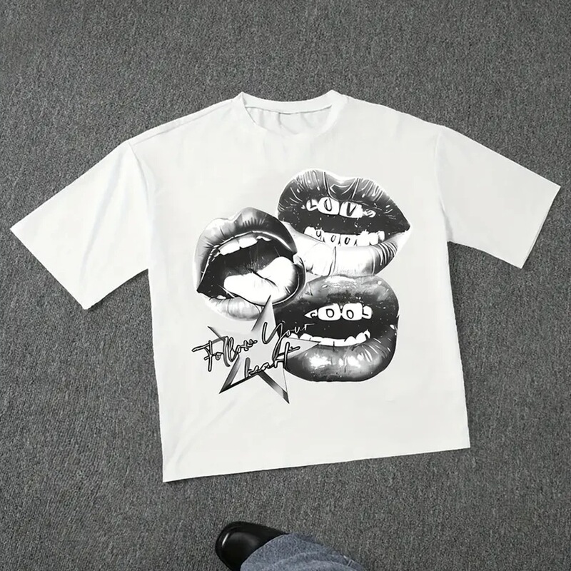 Harajuku Letter Graphic T-Shirt Y2K Top for Men and Women, High Street Oversized T-Shirt, Professional Choice for Streetwear Harajuku Letter Graphic T-Shirt Y2K Top for Men and Women, High Street Oversized T-Shirt, Professional Choice for Streetwear
