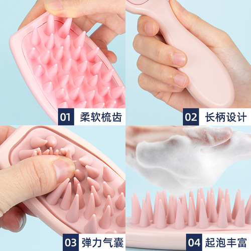 Massage Brush Hair Shampoo Long Handle Bath Brush Massage Comb Baby Shampoo Brush Comb Long Handle Shampoo Comb Manufacturer