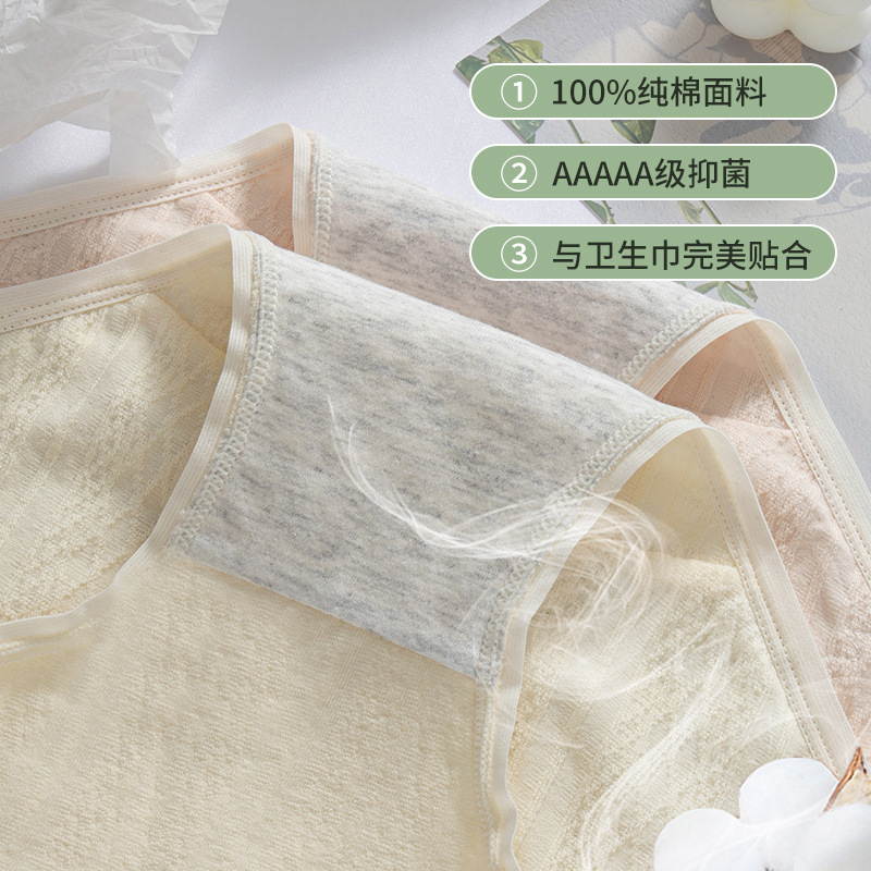 Ropa interior fisiológica ropa interior menstrual de algodón de cintura alta para mujer entrepierna antibacteriana a prueba de fugas verano transpirable Tía grande ropa interior menstrual