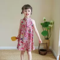 Платье Cheongsam для девочек, платье Hanfu, новый стиль лета 2025 года, новое детское платье в национальном стиле для маленьких девочек в улучшенном китайском стиле.