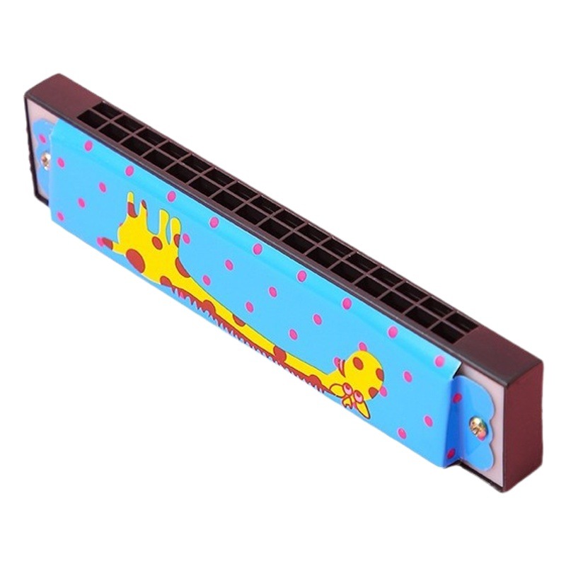 Children's double-row 16-hole metal harmonica mini harmonica metal cartoon harmonica children's play Enlightenment toys