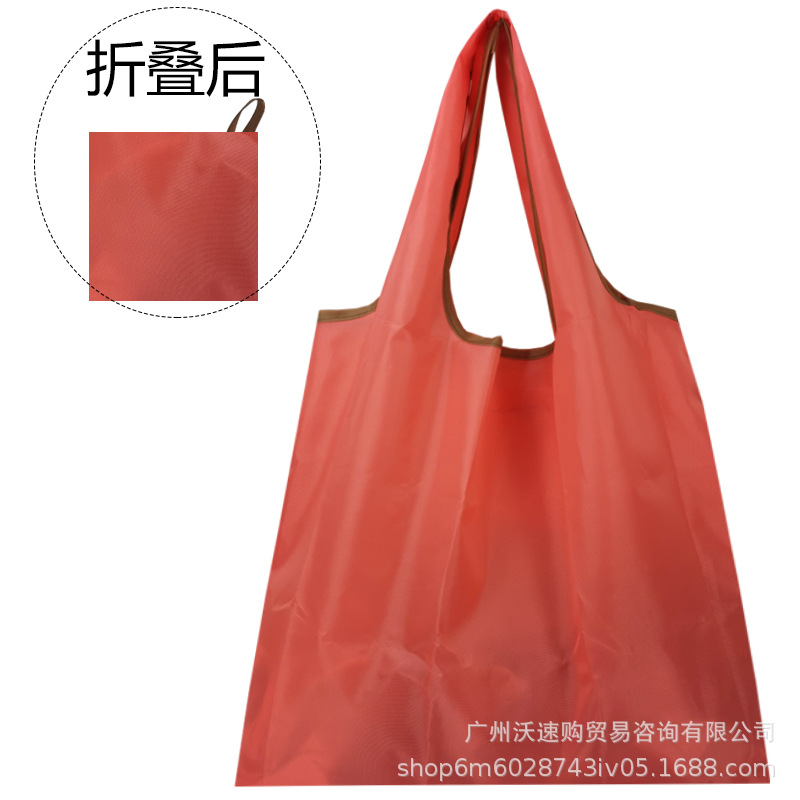 Medio color sólido imprimible LOGOTIPO bolso de color estático bolsa de nylon impermeable bolsa de compras de protección del medio ambiente plegable image 20