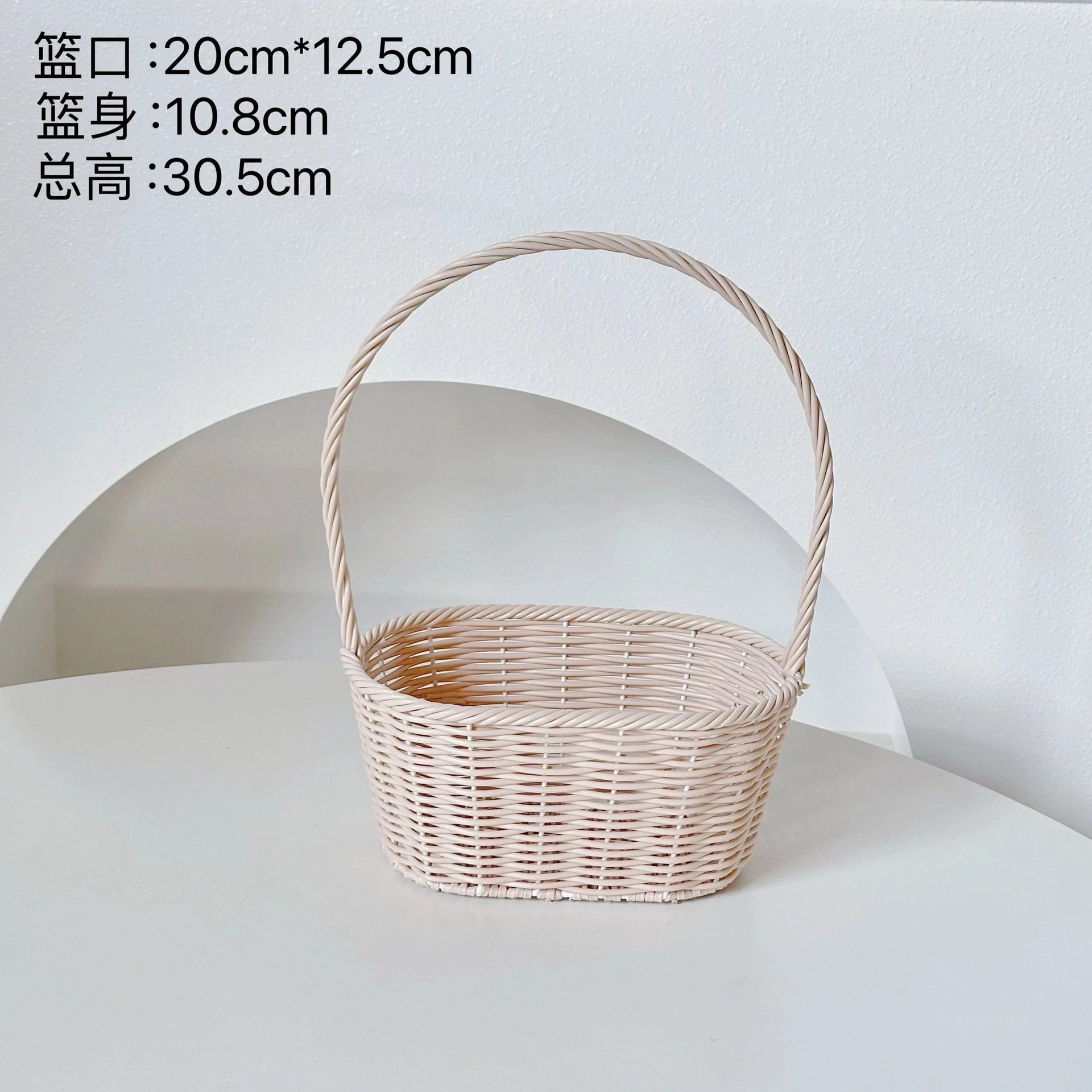 Cesta de hierro tejida a mano para el día del maestro, cesta de flores de mano de ratán de estilo pastoral retro, cesta de arreglo floral para salón, bricolaje