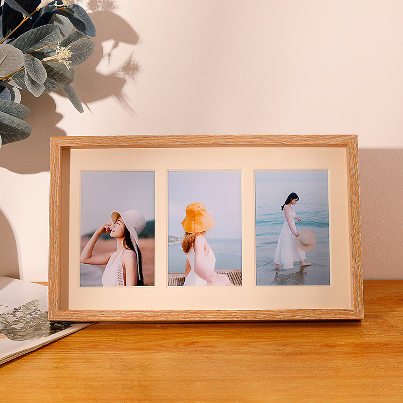 Creative combination of three or four frames 6 inch photo frame wooden photos couple wedding photos can be hung on the wall wholesale