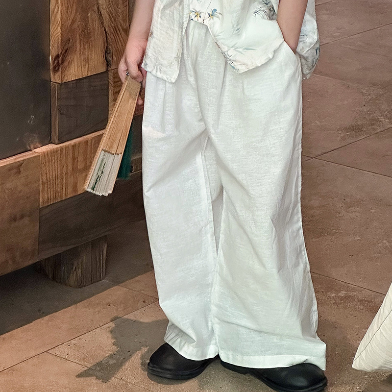 国风汉服男童夏季短袖套装儿童古风服装新中式宝宝演出服一件代发|undefined