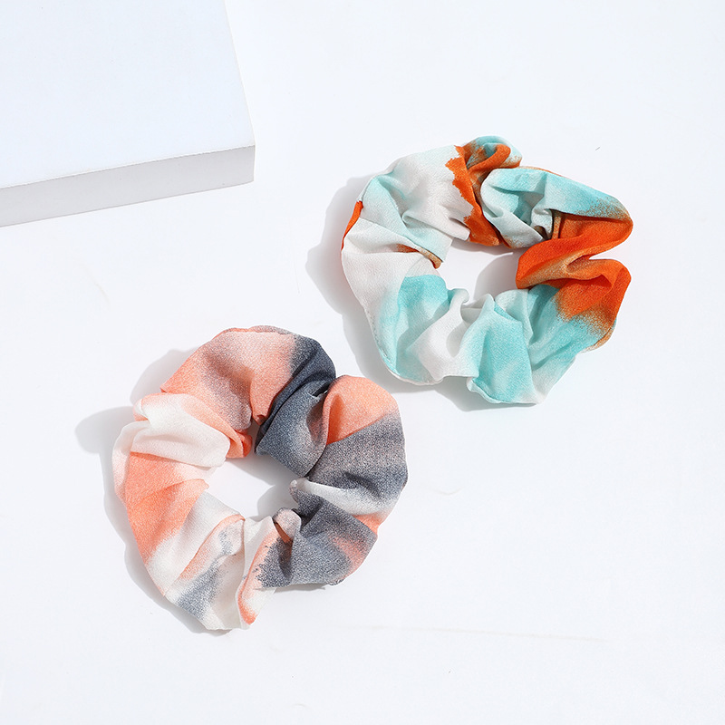 Fashion Gradient Color Cloth Pleated Hair Tie3
