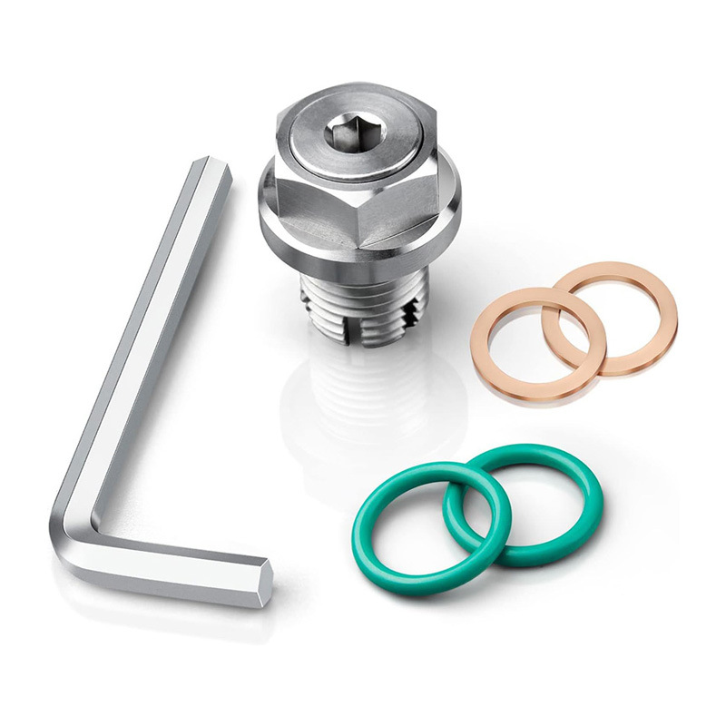 Exclusivo transfronterizo para automóvil M14.1 * 1.5 cárnico de aceite de acero inoxidable roscado kit de tornillo de reparación de dientes deslizantes con anillo tórica