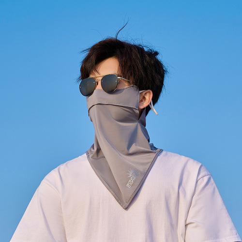 Sun protection mask men's face covering kini neck men's full face veil neck guard men's ice silk scarf men's sun protection