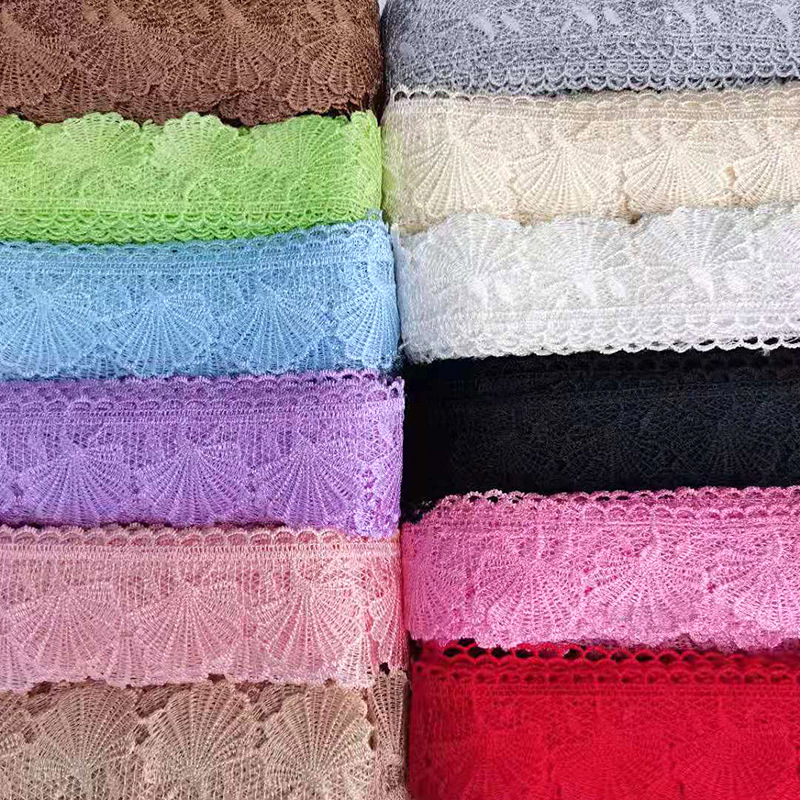 现货批发水溶刺绣贝壳花边 6cmDiY窗帘沙发布艺装饰花边服装辅料