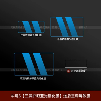 Car interior film, of Wuling Baojun Huajing S Door - huajing-s-three-screen-eye-protection-blue-light-tempered-film-comes-with-air-conditioning-screen-soft-film