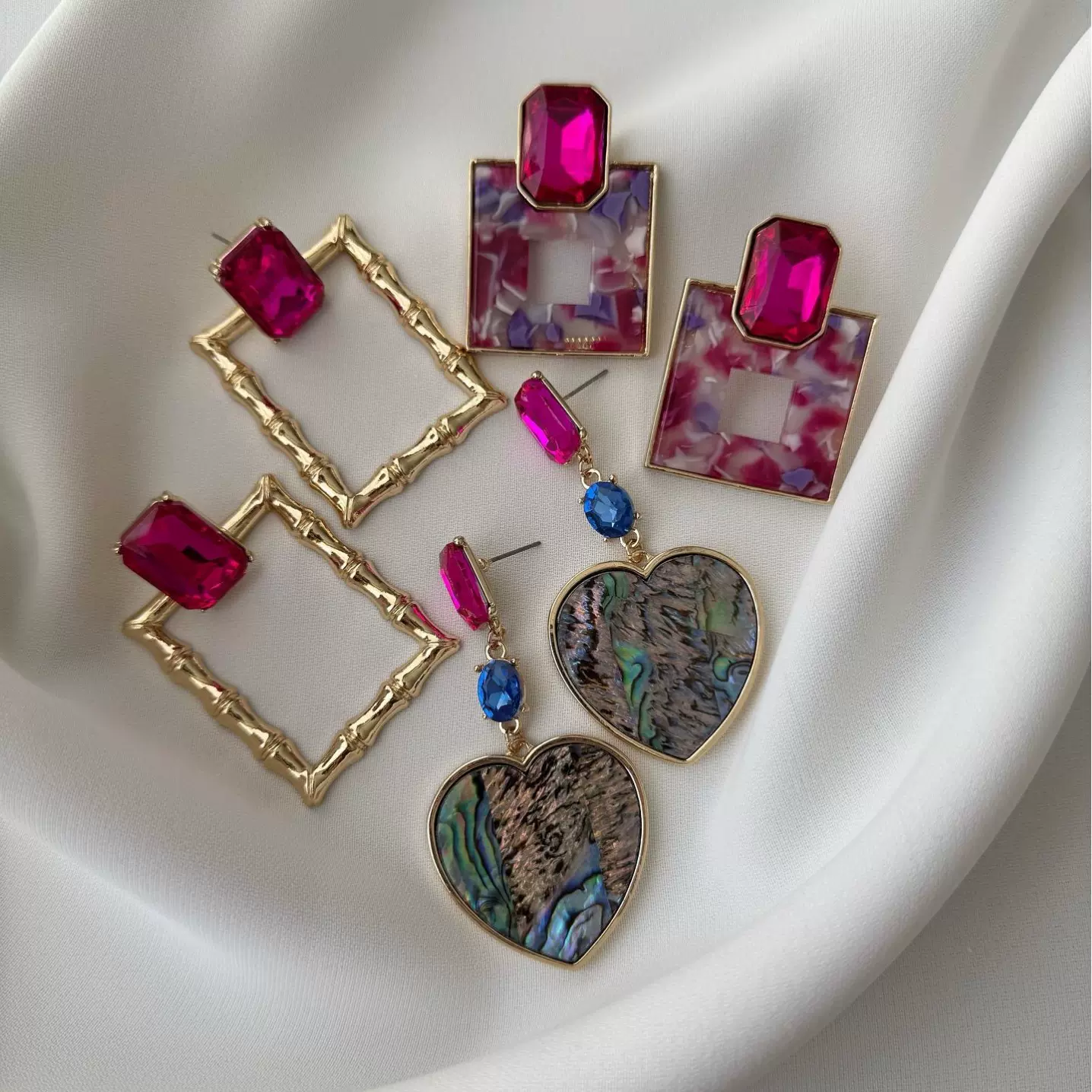 欧美跨境复古镂空耳钉时尚设计感爱心圆形几何造型气质小众耳饰女