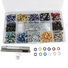 クロスボーダー 5mm 銅色金属アイレットバックル エアアイバックル取り付けツールセット シューズキャノピー キャンバスエアホールバックル 600セット