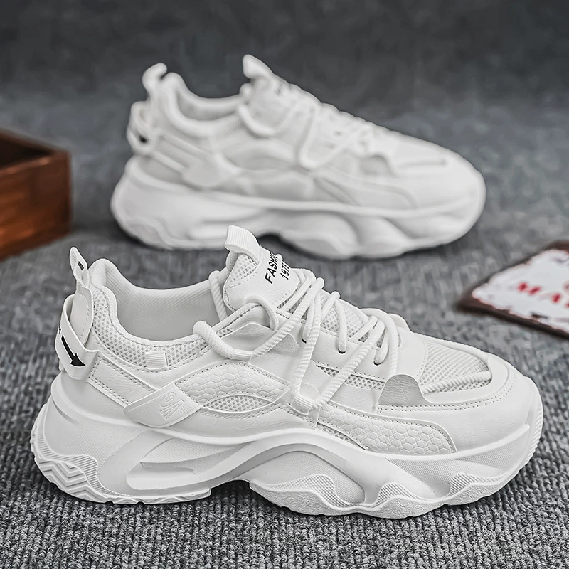 Мужские весенние кроссовки 2025 года, новые дышащие сетчатые кроссовки, модные универсальные спортивные кроссовки на толстой подошве, повседневные "dad shoes" для мужчин