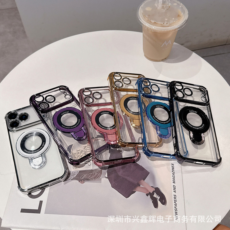 新款支架iPhone 17Pro磁吸无线充四角手机壳苹果16全包镜头保护套|undefined