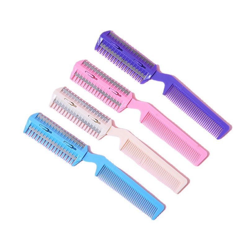 Corte de cabello de doble cara peine flequillos adelgazamiento del cabello trimmer hogar peluquería peine peluquería profesional multifuncional cuchillo de corte de cabello