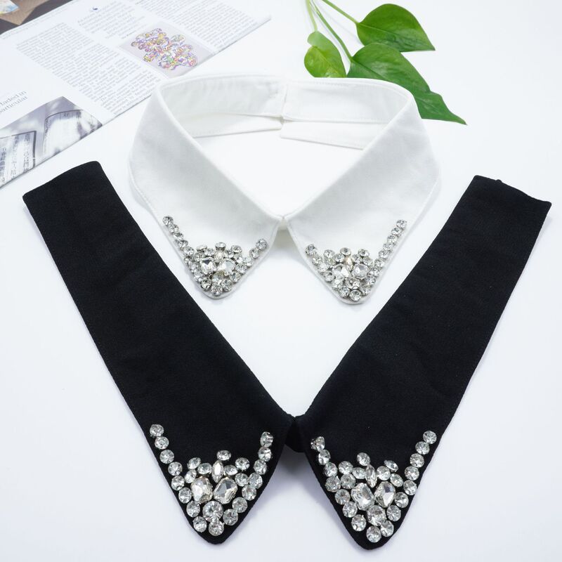 Factory Ready-Made White Simple Hand-Drilled High-End Fake Collar with T-Shirt Skirt Decorative Collar