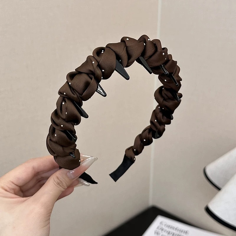 # 113 coffee color hot diamond wavy hairband