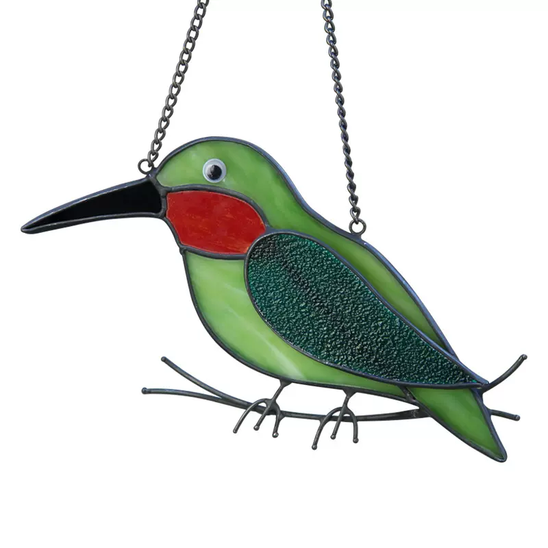 彩色玻璃小鸟挂饰 亚马逊跨境热卖款 窗户鸟挂饰 欧式 装饰品