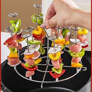 Air Fryer Grill Household Oven Stainless Steel Hanging Stove Rack Vertical Barbecue Rack Barbecue Skewers Rack Skewers