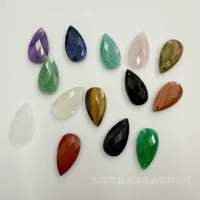 -Натуральный камень хрустальный кулон розовый аметист капли лицо diy ожерелье кулон серьги украшения кулон