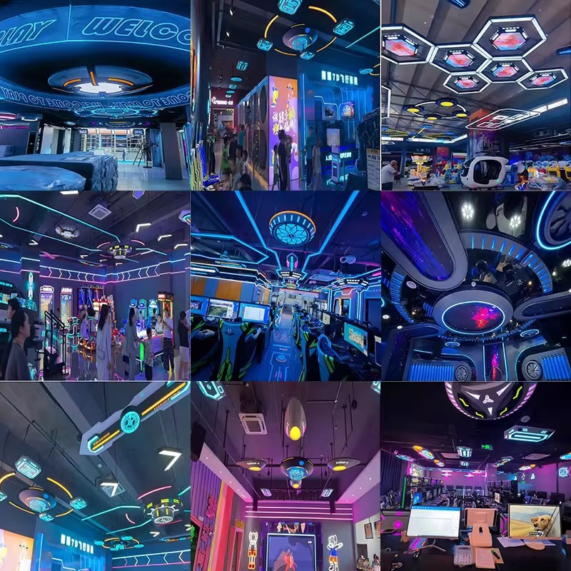 Juegos de videojuegos de la ciudad de animación sala de juegos de la ciudad de animación módulo de deportes electrónicos café en línea cantando bar tienda KTV gimnasio sala de exposiciones de la lámpara