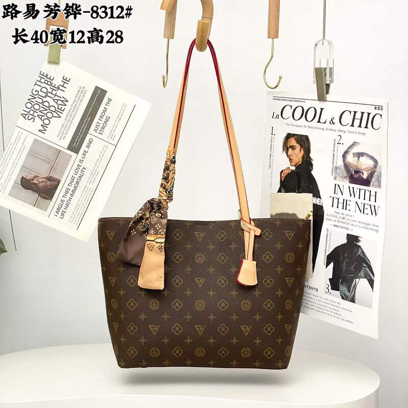 Louis Fanghua 2026 New Model High-End Large-Capacity Versatile Handbag Vintage Monogram Tote Bag Shoulder Bag Louis Fanghua 2026 New Model High-End Large-Capacity Versatile Handbag Vintage Monogram Tote Bag Shoulder Bag