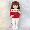 55cm red sweater suit with small straight legs and smile