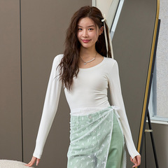 萝卜大叔长袖打底衫女保暖内衣遮肚子内搭修身显瘦薄款秋冬面膜衣