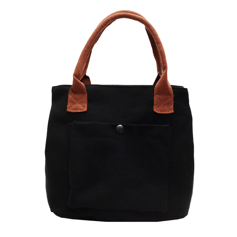 2024 nuevo bolso de lona para mujeres tela japonesa retro simple versátil Harajuku bolso de mano de color sólido casual de moda para mujeres