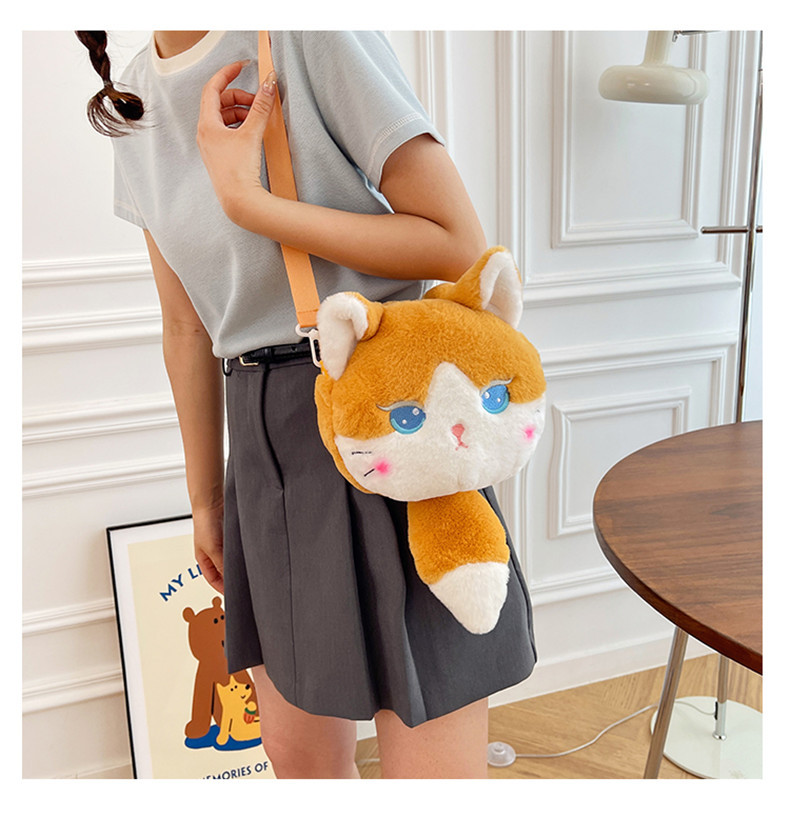 137g Weight Zipper Closure Type Single Shoulder Strap, Top Handle Strap Type Shoulder Bag Bags Type Casual Occasion Plush Material Animal, Cartoon Pattern Spring, Autumn&Winter Season Kid'S Gender Cute Style Round Shape Kid'S Plush Animal Cartoon Cute Round Zipper Shoulder Bag 33