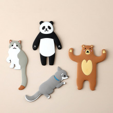 卡通动物挂钩 创意免打孔弯曲粘钩PVC门后挂物贴浴室沐浴球毛巾挂