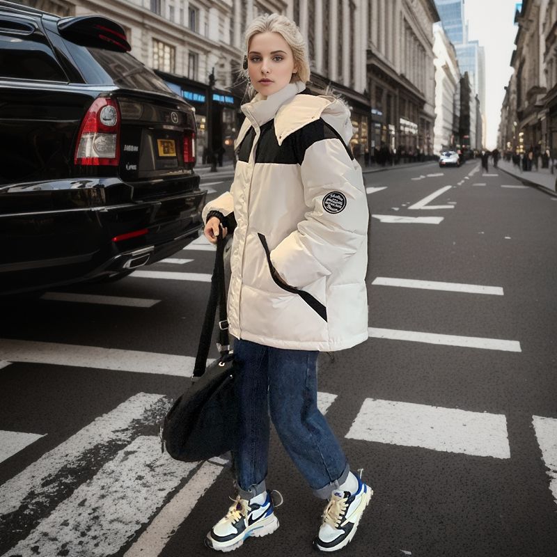 Warme Jacken für Damen sind beliebt bei übergroßen Overalls und locker geschnittenen, baumwollgefütterten Jacken_voghion.com