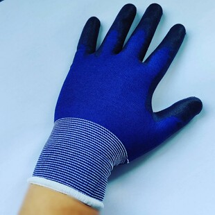 18-Gauge Ultra-Thin High-Elastic Nylon Carbon Fiber Anti-Static Gloves with Black Pu Palm Coating, Anti-Slip, 18g, for Cleanroom Use