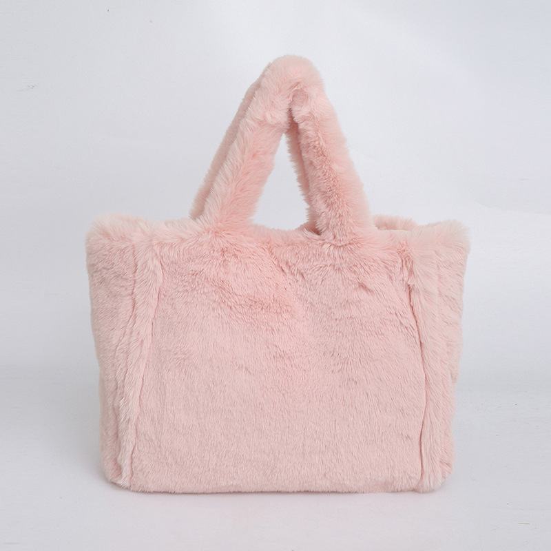 Bolsa de lana de mujeres otoño invierno bolsa de mano casual bolsa de hombro de moda bolsa de brazo de gran capacidad bolsa de mano bolsa de peluche