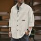 American Style Retro Heavy Workwear Shirt Men's Spring and Autumn Fashioned Brand Loose plus size Casual Lapel Long Sleeve Shirt