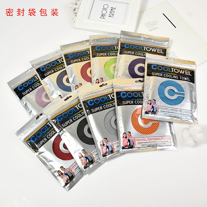 Охлаждающее спортивное полотенце DZ для трансграничной торговли, упаковка на английском языке, полиэстеровое спортивное охлаждающее полотенце, спортивное охлаждающее полотенце-лед.