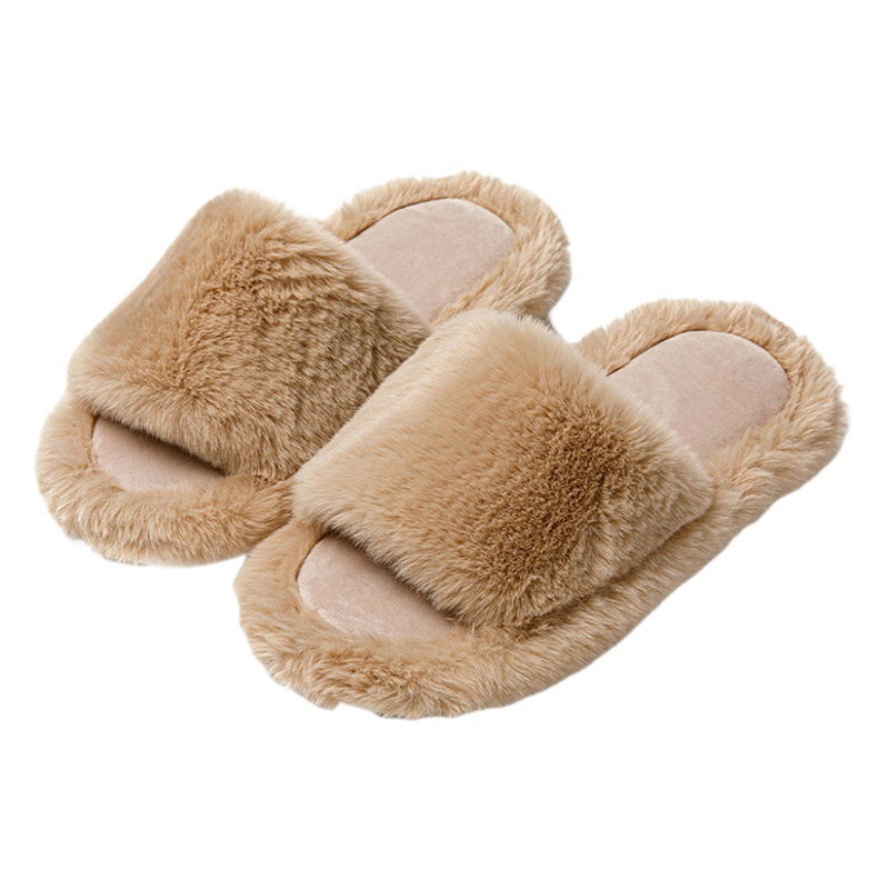 Transfronterizo Amazon ins Otoño e Invierno Zapatillas de algodón Casa de las mujeres zapatillas de felpa interior de color sólido zapatillas de felpa al por mayor de las mujeres