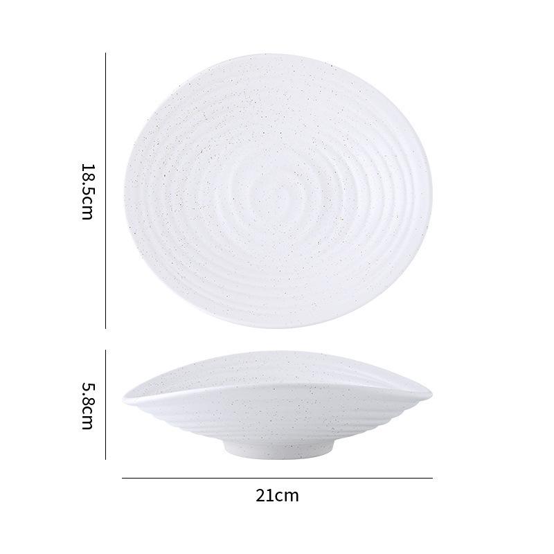 Plato de cerámica simple punto azul punto blanco conjunto de platos de platos de comedor occidental platos de cerámica de hotel con puntos