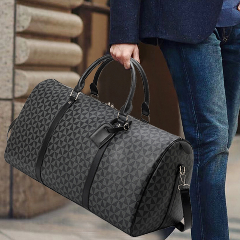 Luggage Bag Large Capacity Unisex Printed Large Handbag Weekend Fitness Bag Business Trip Travel Bag Pu Large