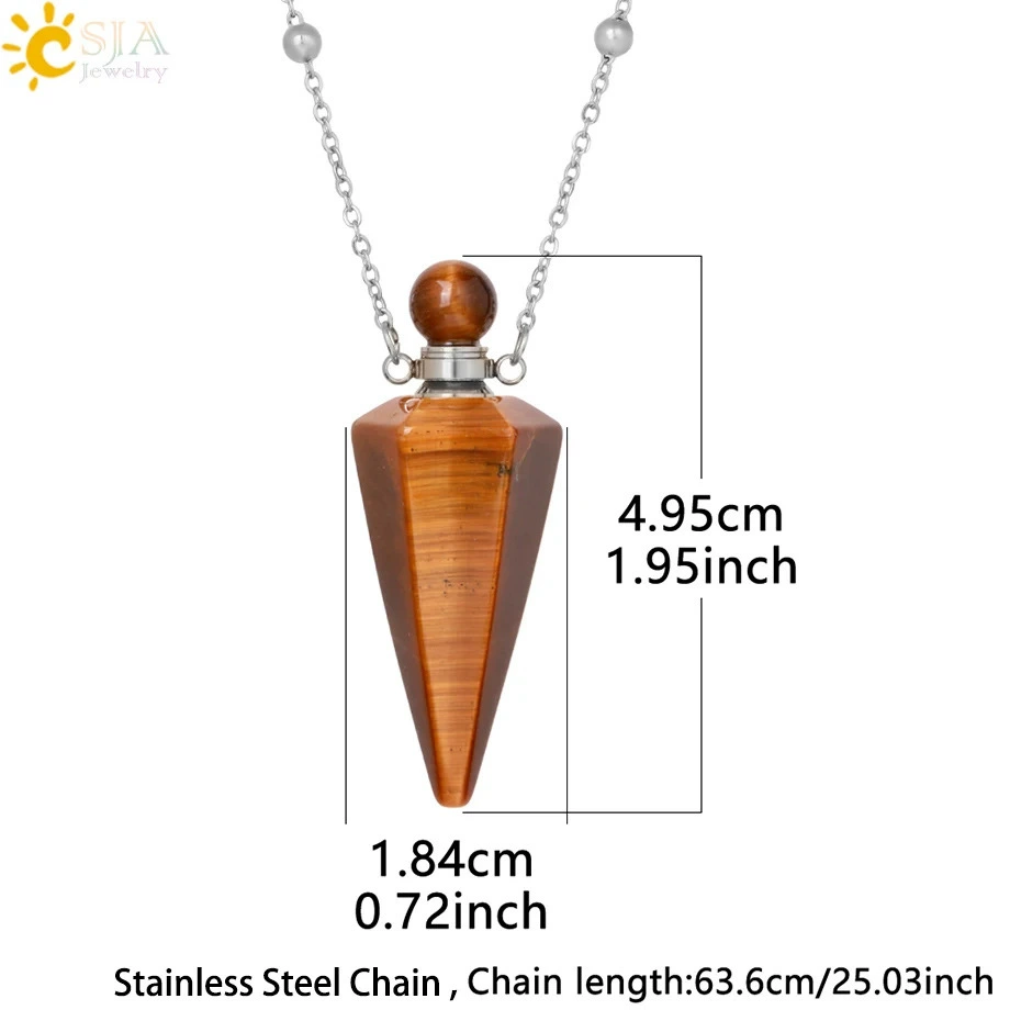(Cross-border trading), accessory, natural water, hexagonal crystal, bottle for essential oils, perfume, pendant, necklace, wholesale