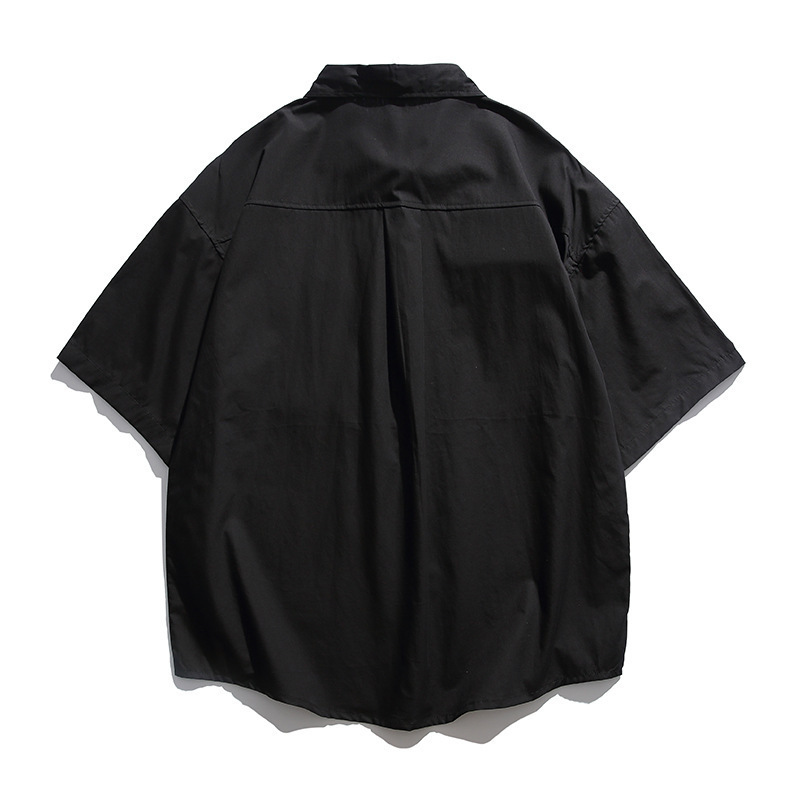 Camisas de manga corta para hombres de verano marca de moda japonesa camisa de tendencia suelta casual versátil chaqueta de trabajo ropa de hombre