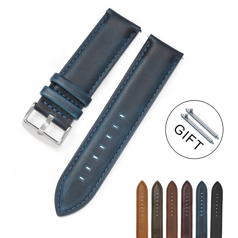 Oil Tanned Leather 22mm 20mm 18mm Watchband Quick Release