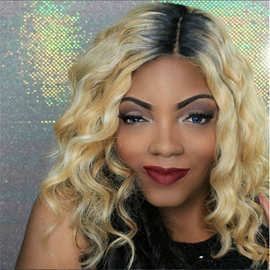 速卖通假发女自然全头套整顶中分水波纹长卷发欧美时尚长发厂家批