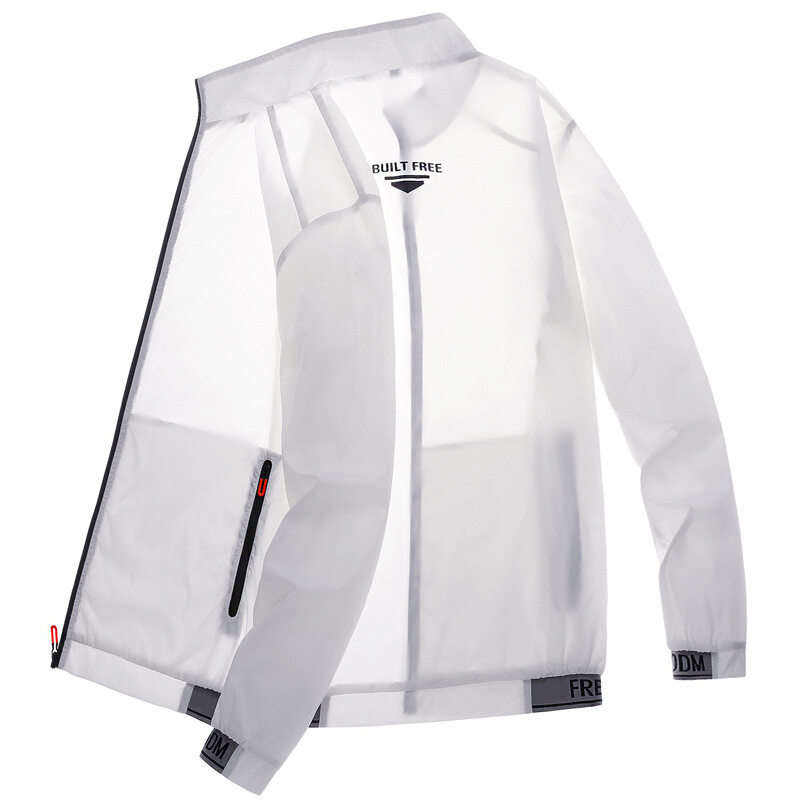 Ropa de protección solar para hombres chaqueta delgada de verano ultra delgada de hielo transpirable anti-UV chaqueta de protección solar de piel al aire libre
