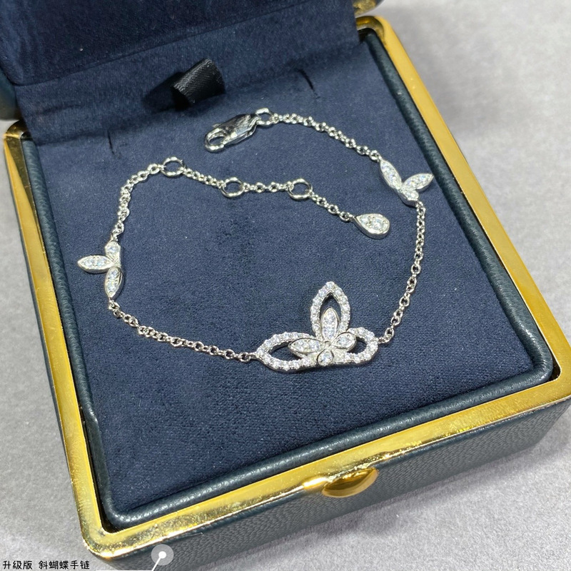 Gejia Phantom Three Butterfly Bracelet High Version V Gold Light Luxury Niche CNC Seiko 18K Thick Gold Factory Wholesale